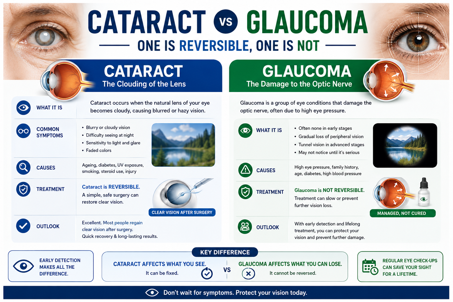 Cataract vs Glaucoma